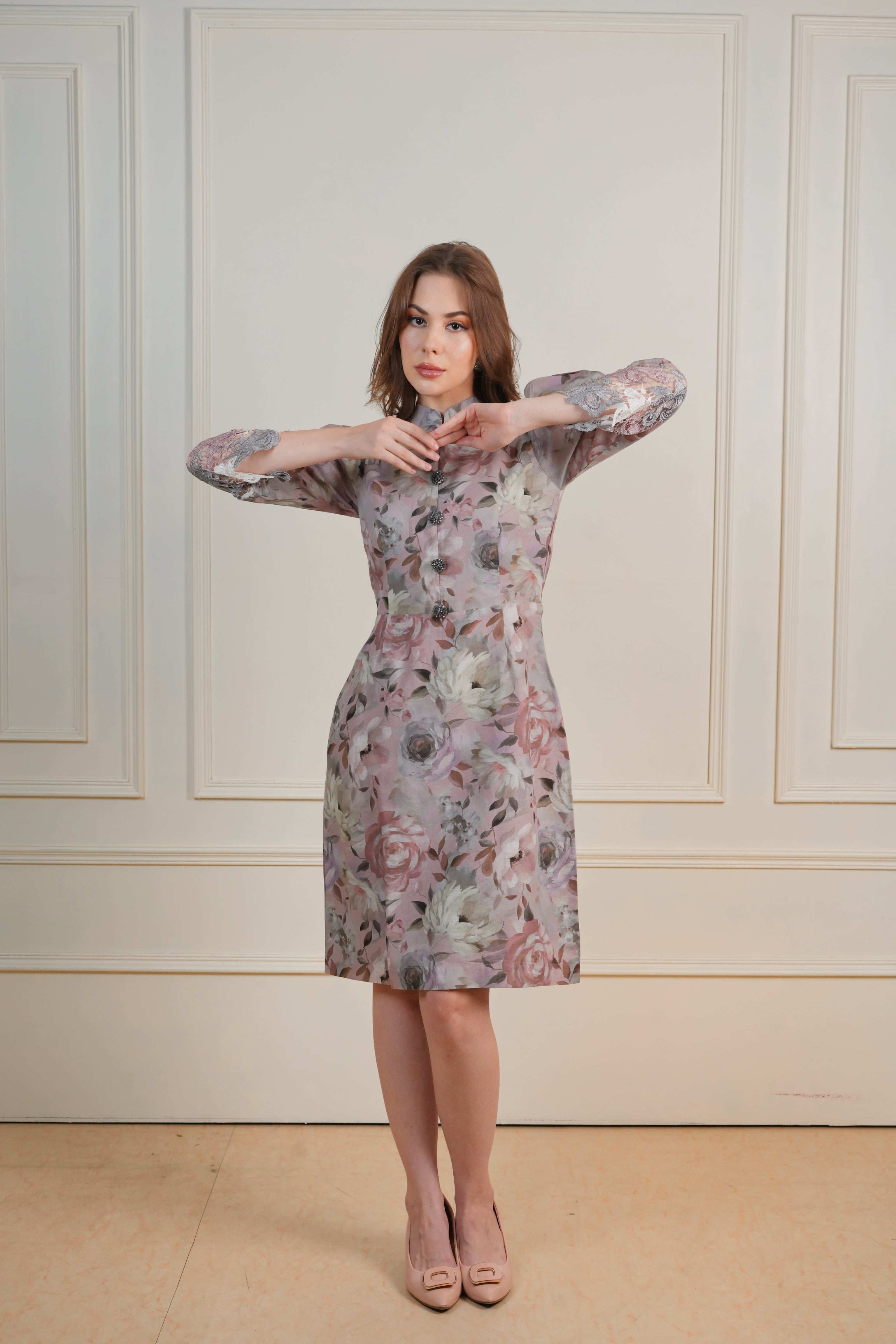 Victoria Laced Floral Dress